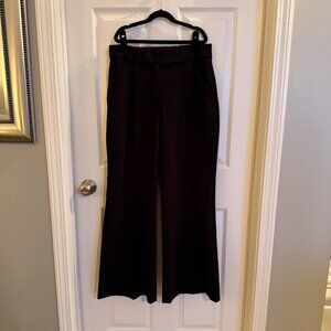 Black Express Flare Trouser Pants Super High Rise 10S Short Accent Vertical Seam